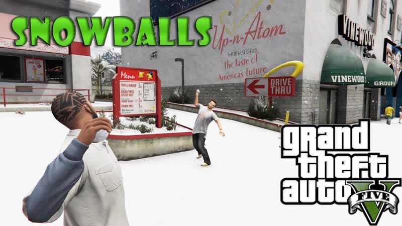 GTA 5 mod Snowballs in Singleplayer ГТА 5 моды установка и обзор