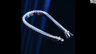#Браслет #женский #из #серебра 925 #пробы #с #муассанитом 4 #мм