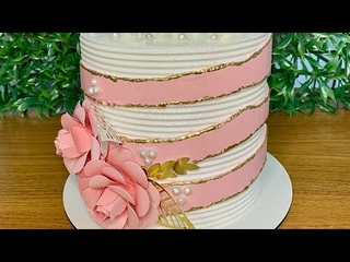 COMO FAZER BOLO VAZADO 🌸 BOLO DE REPENTE MAIS LINDA - Decoração de bolo super delicada feminina 💕