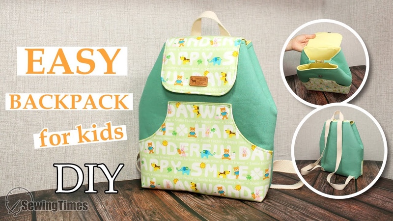 DIY EASY BACKPACK for KIDS, Cute Backpack Simple Way Sewing Tutorial