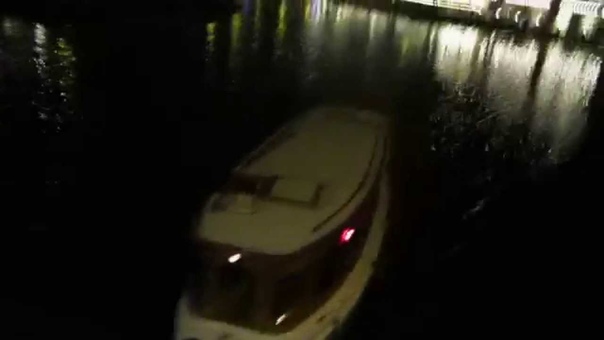 Demi in a boat in Amsterdam (november,