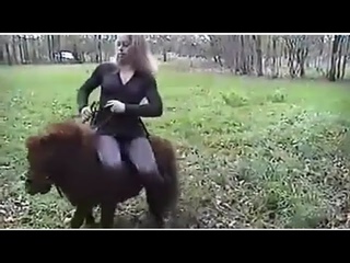 big girl cruel mini pony riding