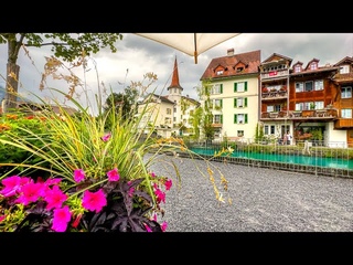Relaxing evening walk around Interlaken  Switzerland 4K