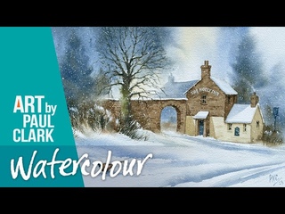 How to Paint a Country Pub in the Snow in Watercolour