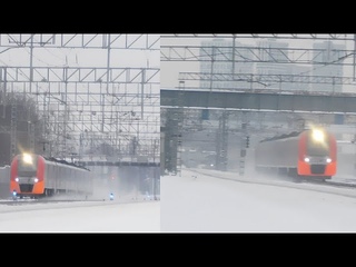Электропоезда ЭС2Г-050 и ЭС2Г-109 Ласточка на МЦК