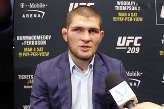 Khabib Nurmagomedov media scrum at UFC 209 onsale