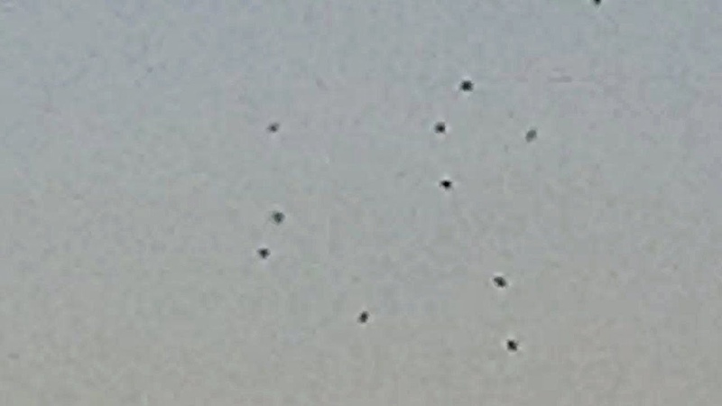 Fleet of UFOs over Navarre,