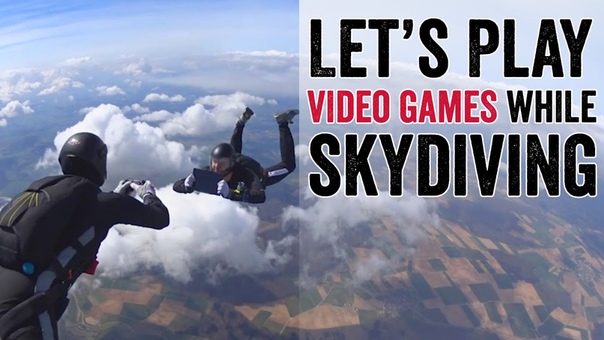 Lets play a video game while skydiving an extreme record in