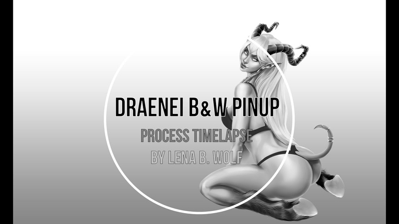 Draenei Pin Up drawing timelapse by Lena B.