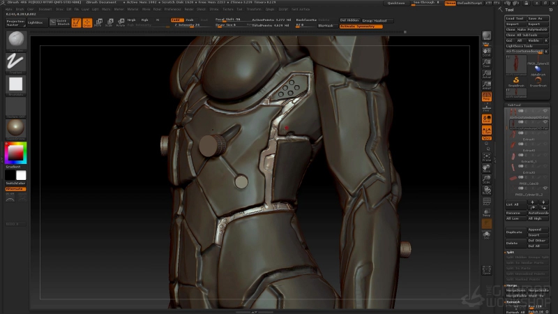 Luca Nevolato Sci Fi costume design in ZBrush ( Part 5,