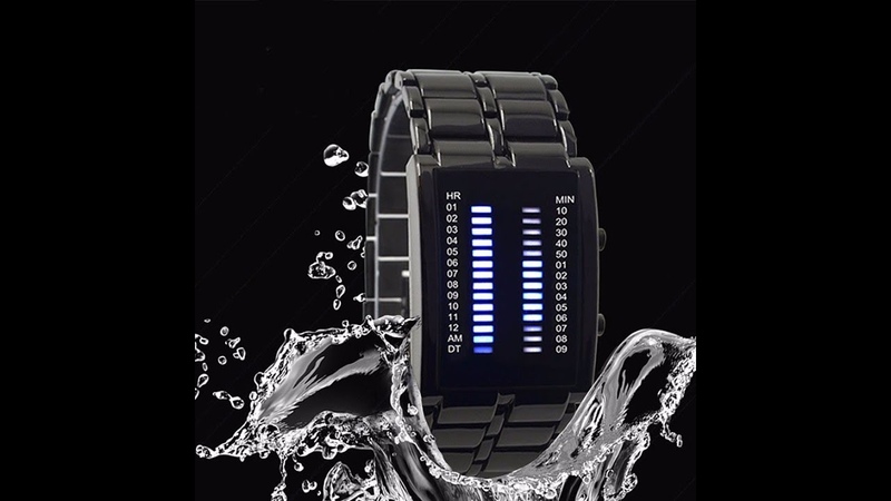 UNBOXING LED men watch. Black Binary Luminous watch Aliexpess, mens led digital watch from