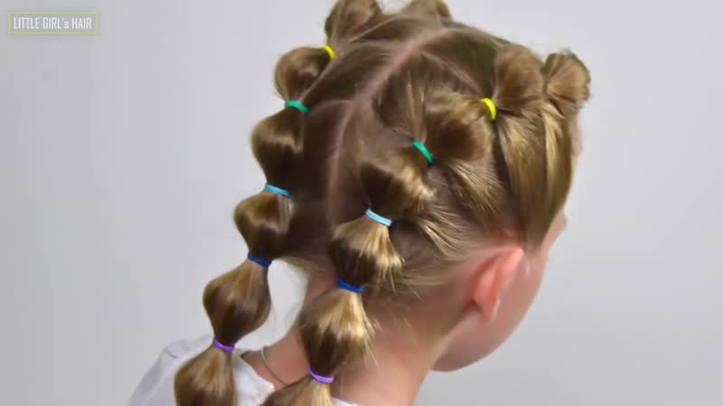 Double Bubble Braids EASY Elastic HAIRSTYLE ( Little girls hairstyles, 80), LGH