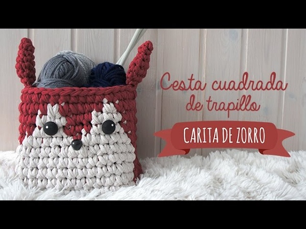 Cesta de trapillo carita de zorro Foxy