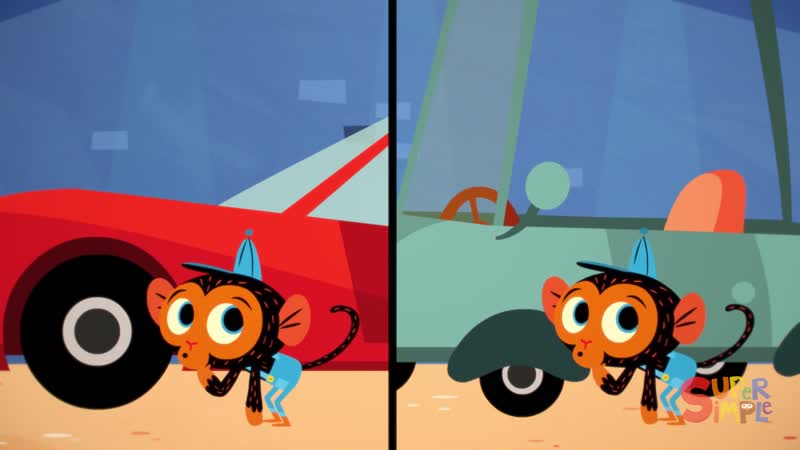 Fast Car vs. Slow Car At Mr. Monkeys Garage Mr. Monkey, Monkey