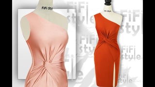 FiFi Style : Thiết kế đầm xoắn 3D lệch vai