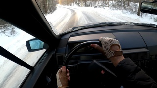Citroen xm 1989 - POV - winter drive