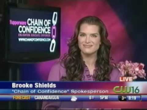 Brooke Shields promoting Tupperwares Chain of Confidence January 16