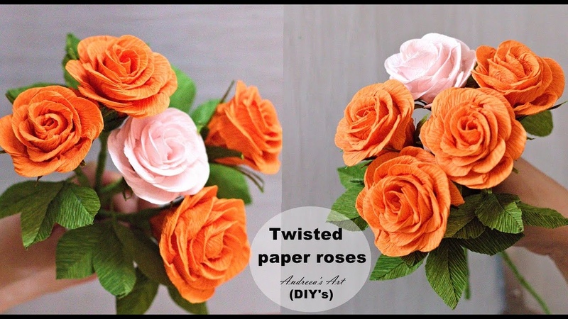Cum sa faci flori de hartie Twisted Rose Paper Flower How to Make Paper
