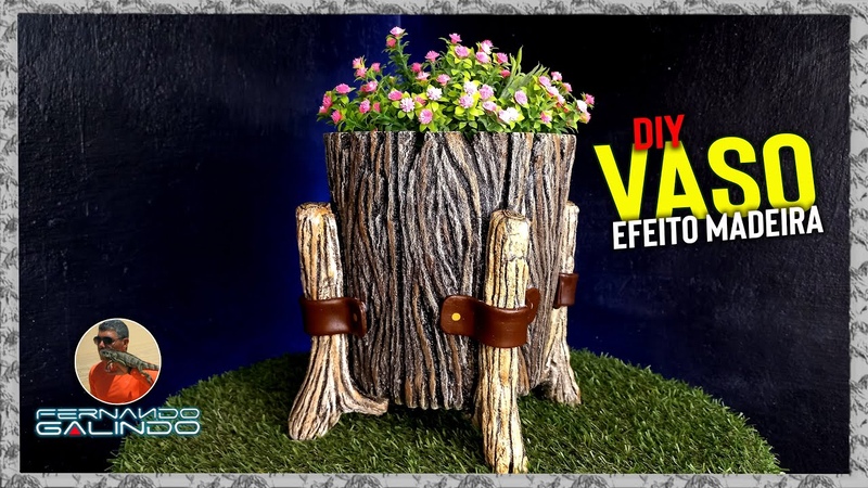diy VASO EFEITO MADEIRA,