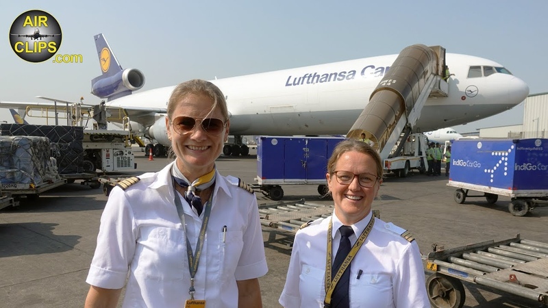 BEST CREW Inge Claudia MD 11 Cockpit Movie Mumbai Hongkong Lufthansa Cargo Air Clips Cockpit