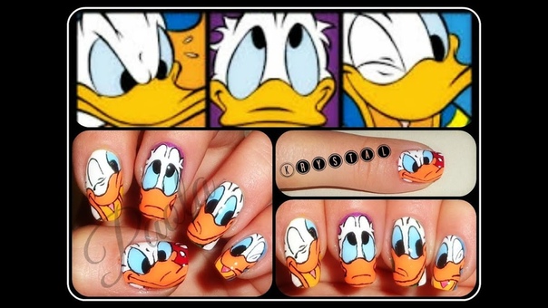 Walt Disney Donald Duck, Paperino Nail Tutorial,
