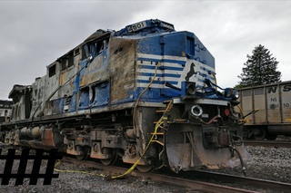 Wrecked NS 4001 Back on Track After Derailment, With NS 1036 & Norfolk Southern Trains