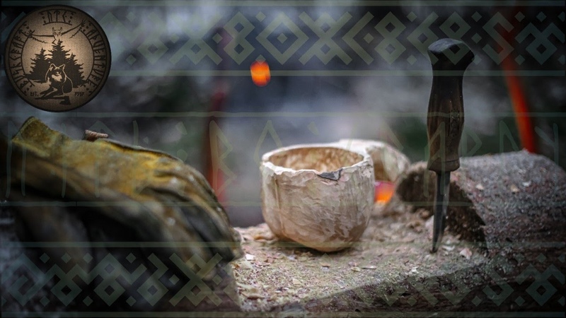 SOLO BUSHCRAFT MAKING KUKSA from the BIRCH BURL CAMP FIRE HOT CHAGA TEA in the