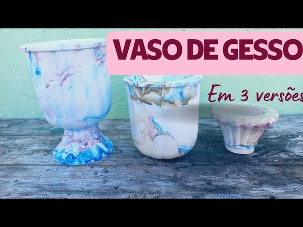 Vaso grego de gesso (3 vasos com apenas 1