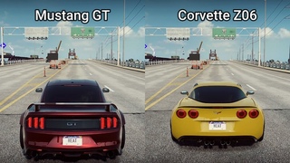 NFS Heat: Ford Mustang GT vs Chevrolet Corvette Z06 - Drag Race