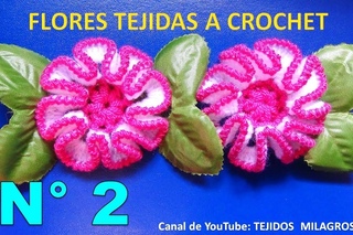 Flor tejida a crochet paso a paso para adorno de ponchos, gorros y bolsos