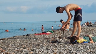 #sea/ To build something. Pitsunda. Abkhazia. USSR. 18 07 22. DSCN9429
