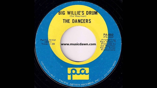 The Dancers Big Willies Drum Pacific Artists Rare Funk