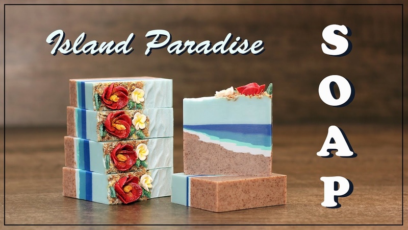 Making Island Paradise Cold Process Landscape Soap with the Sculpted layers technique Soap