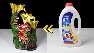 DIY Cement Tabletop Fountain using Detergent Bottle | Upcycling Plastic Bottle
