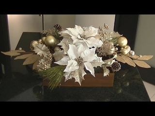 Centro de Mesa Navideo con Nochebuenas Blancas Navidad 2022 Manualidades
