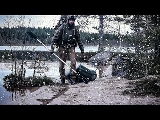 4Day HOT TENT WINTER CAMPING in SNOW & HEAVY RAIN • PACKRAFTING in the NORTHERN WILDERNESS
