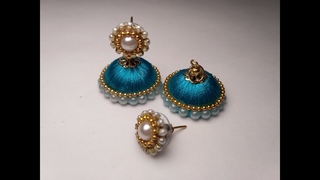 Silk thread jhumkas making at home