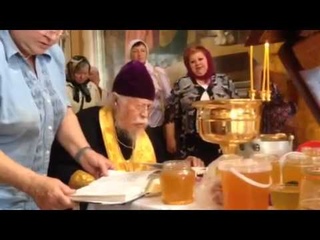 Протоиерей Леонтий освятил мед в Преображенском храме села Нижние Прыски