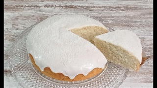 saftiger KOKOSKUCHEN mit ZITRONENGLASUR! OHNE Eier, Milch und Mixer! Vegan
