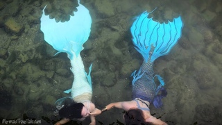 Chaotic Mermaid Sisters (swimming in their new silicone tails from Mermaid Travel Tails)
