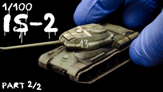 Tiny 1/100 scale IS-2 Heavy Tank Painting Tutorial, Part 2/2
